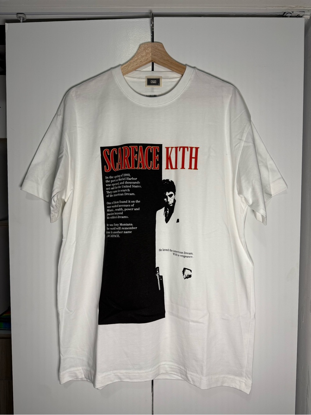 Kith x Scarface Film Poster Vintage White Tee White - Size S